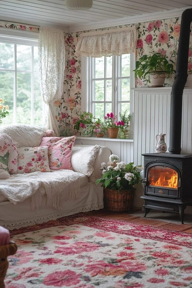 Pastel Florals With Wooden Warmth