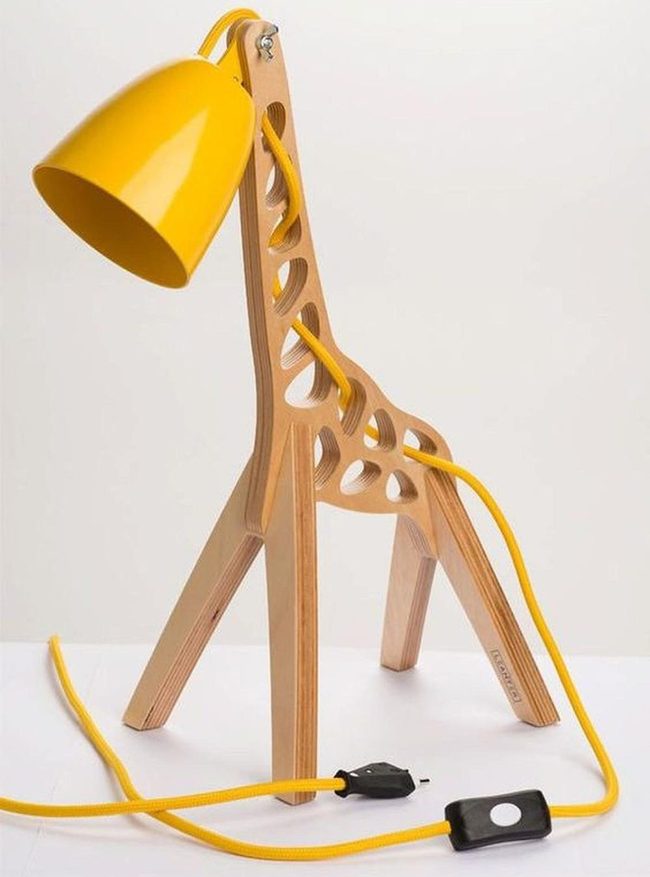 Yellow Spotted Wooden Giraffe
