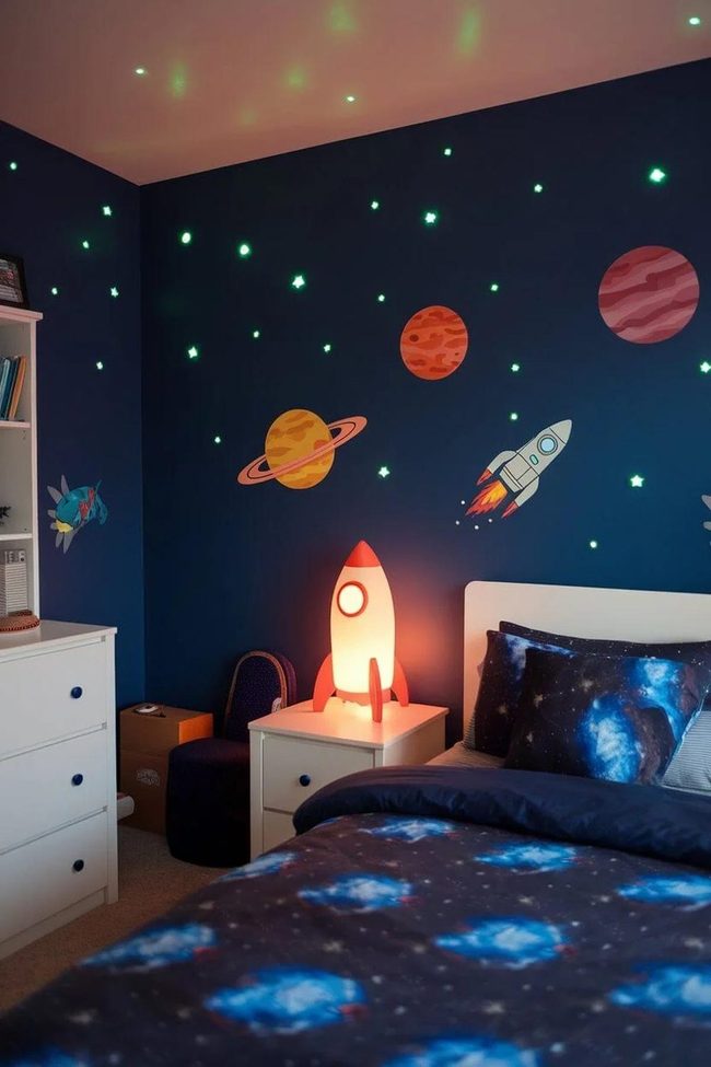 Glow-In-The-Dark Stars Over Black Walls