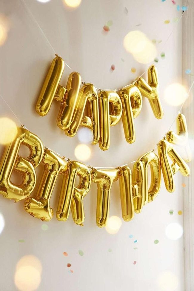 Gold Balloon Birthday Statement