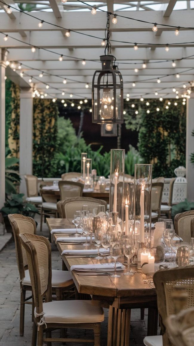 String Lights Transform Evening Dining