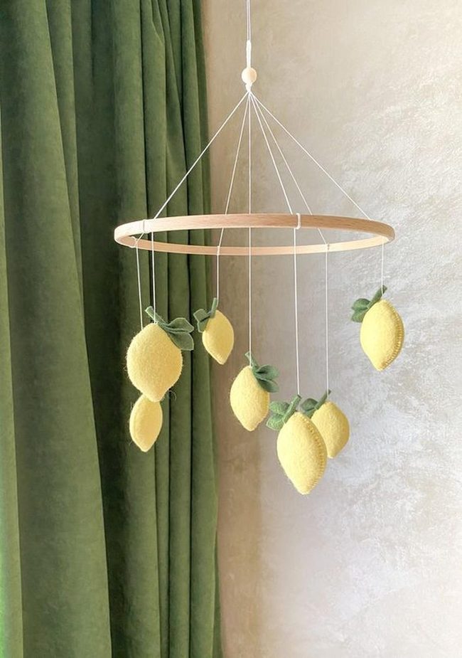 Yellow Felt Lemons On Strings