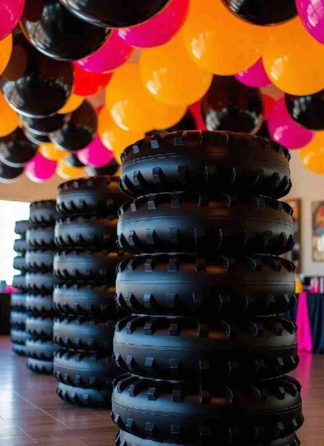 Oversized Black Tire Balloons