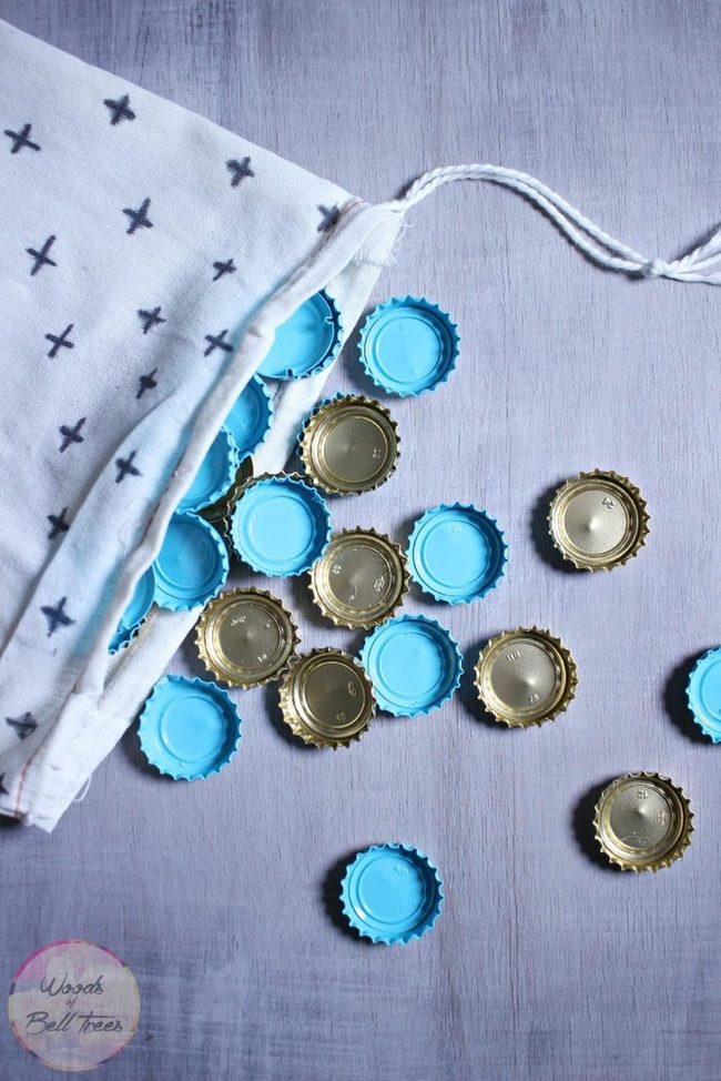 Blue And Gold Bottle Caps