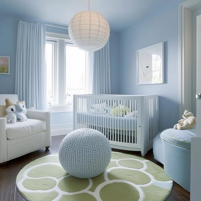 Pale Blue Nursery for Sleep