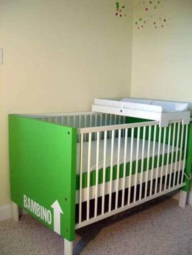 Green Panels Baby Nursery Corner