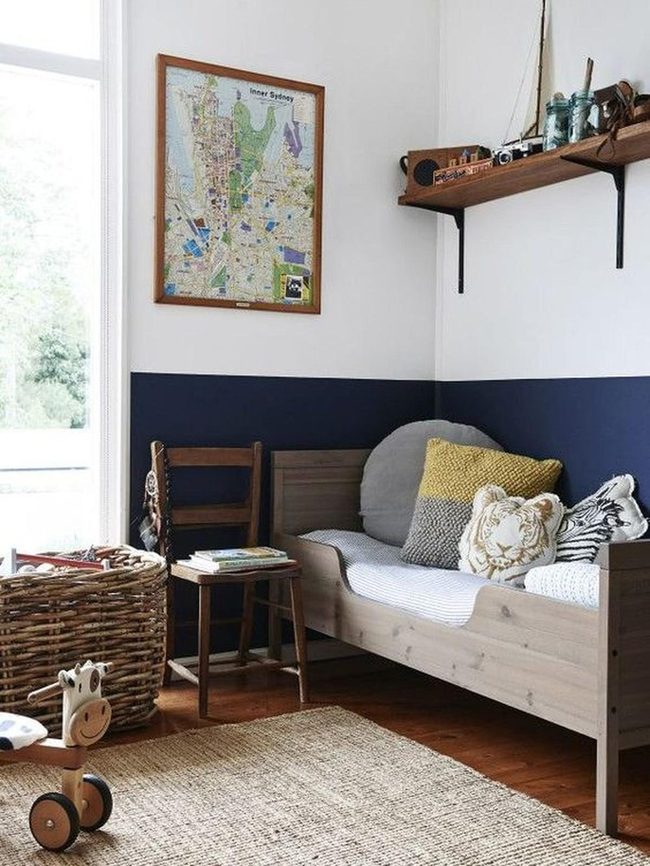 Wooden Bed With Colorful Pillows