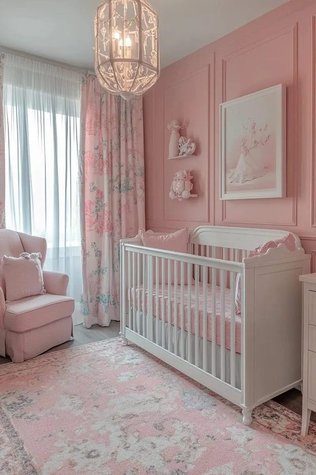Soft Pink Nursery, Gentle Light
