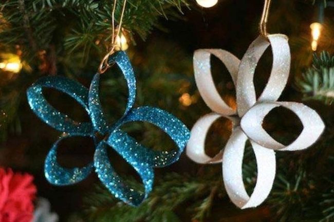 Glittery Paper Roll Ornaments