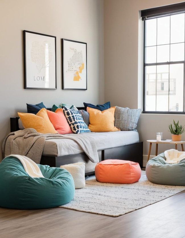 Plush Pillows Nest Dorm