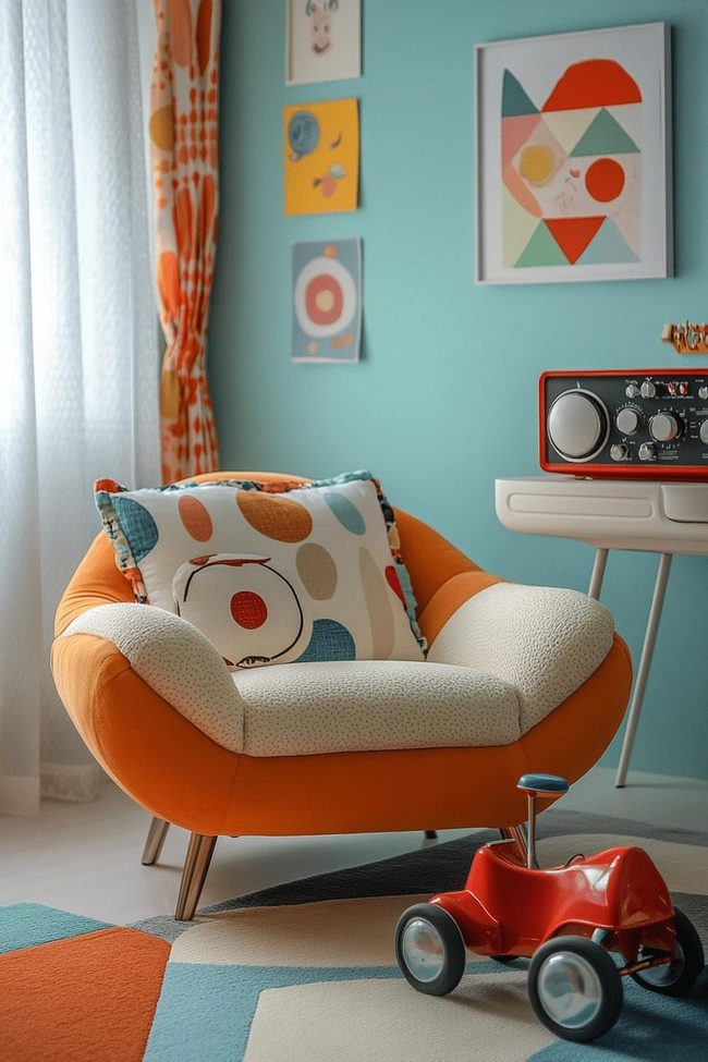 Vintage Nursery With Chrome Accents
