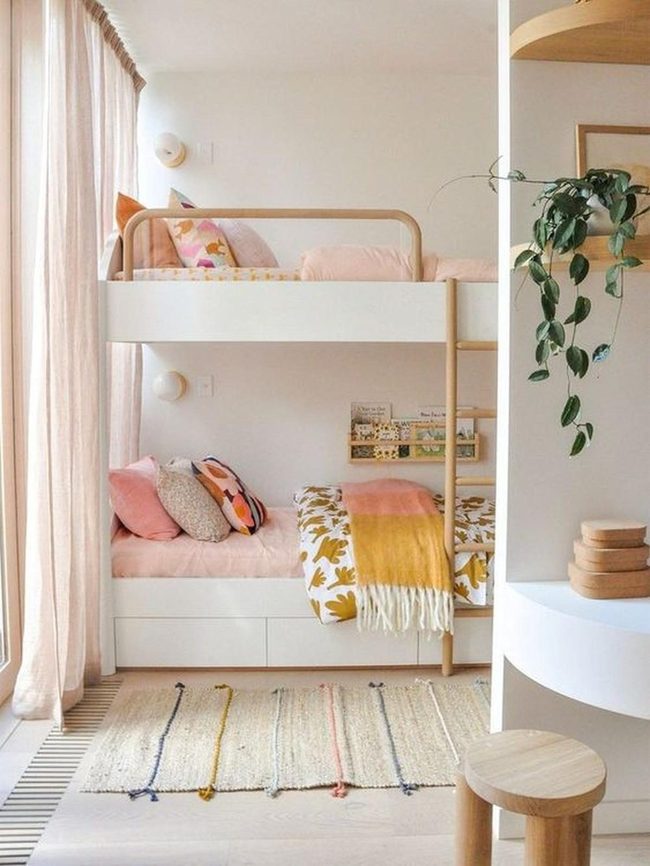 Light Wood Bunk Beds Pink