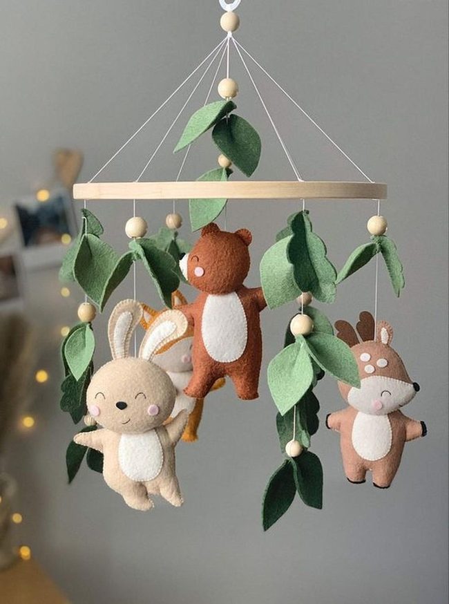 Woodland Felt Mobile Creatures