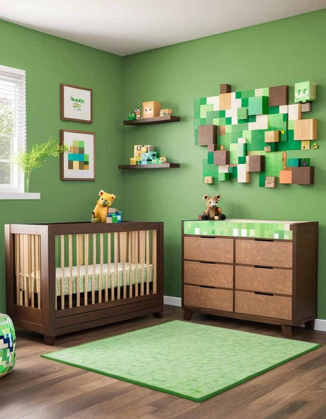 Minecraft Green Block Room