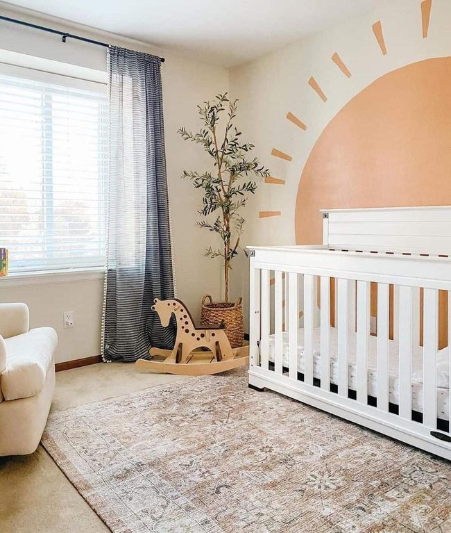 Sunny Orange Nursery with Giraffe