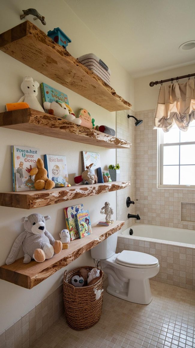 Colorful Toy Shelves Floating High