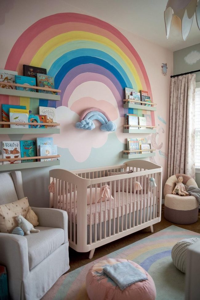Raw Wood Nursery with Soft Lights
