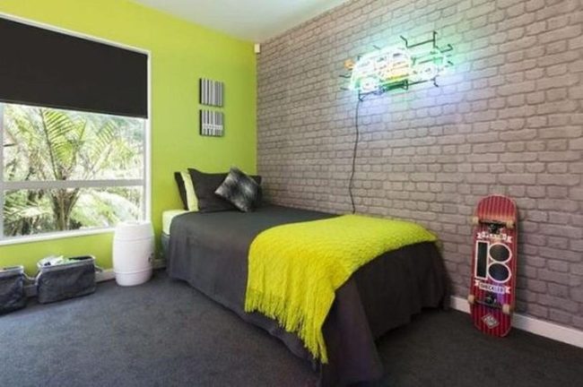 Neon Edge Green Bedroom