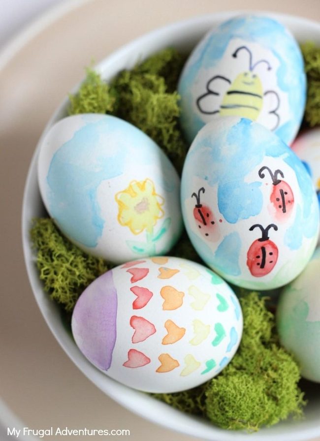 Painted Eggs Spring Garden