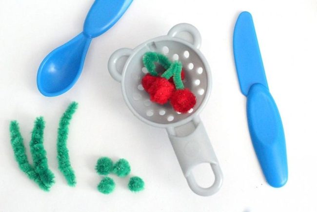 Blue Plastic Utensils Miniature Kitchen
