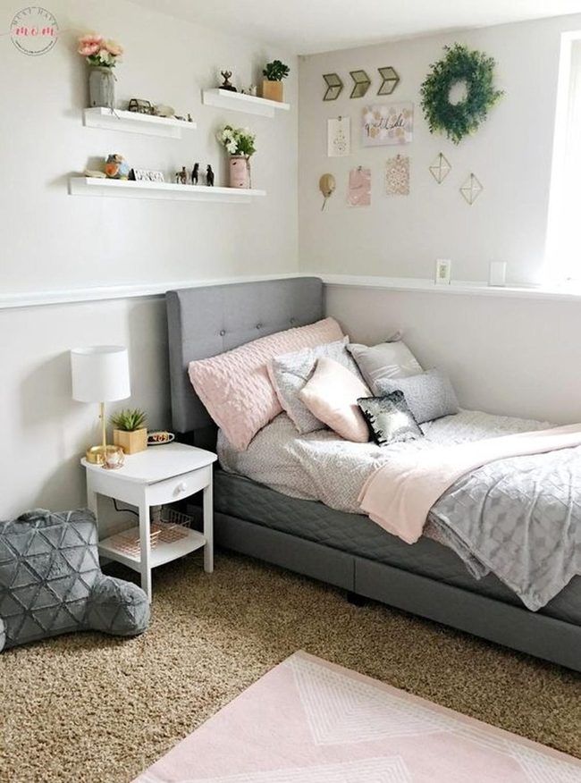 Gray Bed Pink Sanctuary