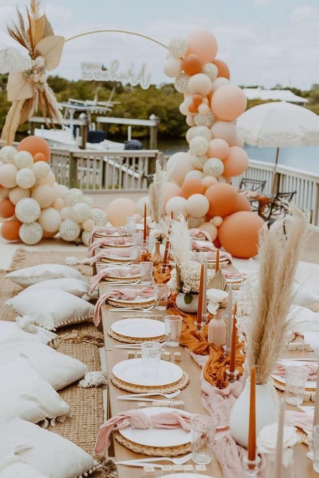 Peach Balloon Waterside Gathering