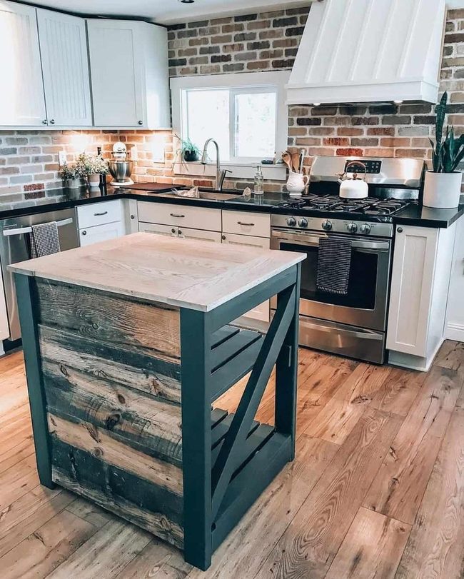 Reclaimed Wood Kitchen Island