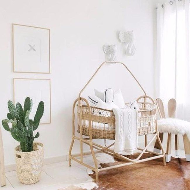 Wicker Bassinet, White Serenity