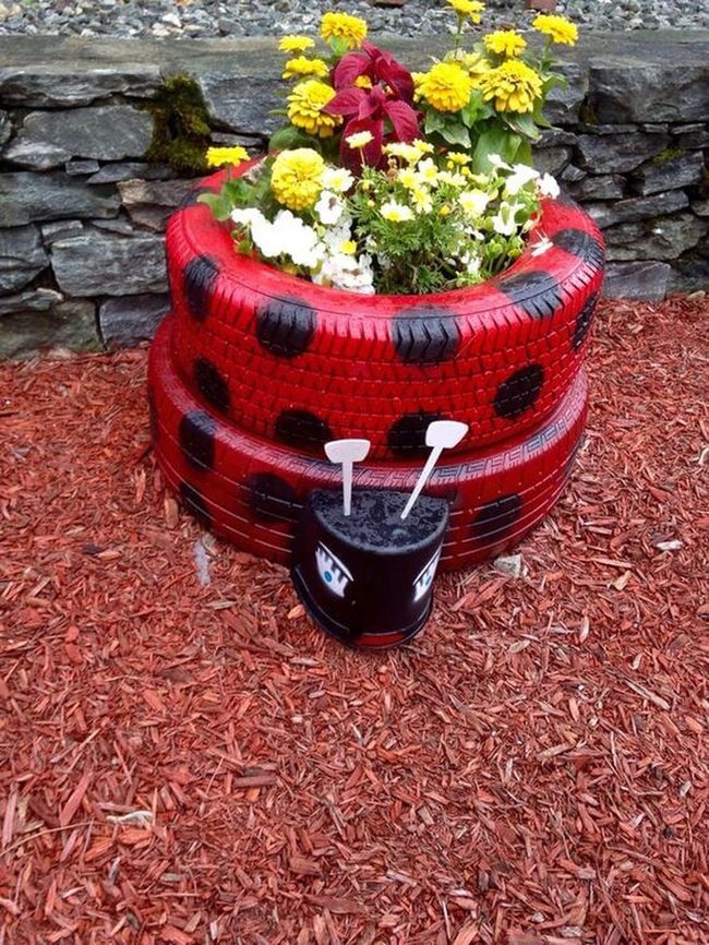 Red Rubber Bug Planter