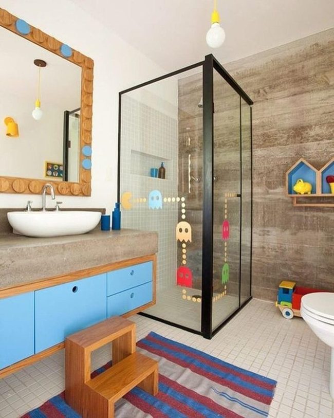 Electric Blue Bathroom Escape