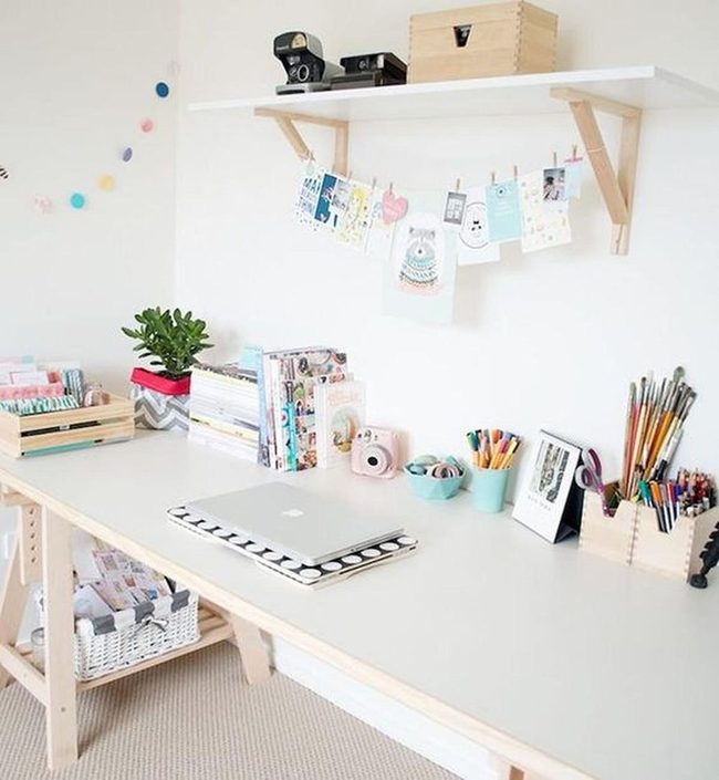 White Workspace With Natural Light