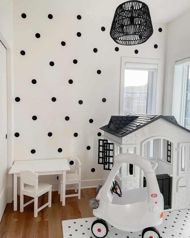Black and White Geometric Playroom