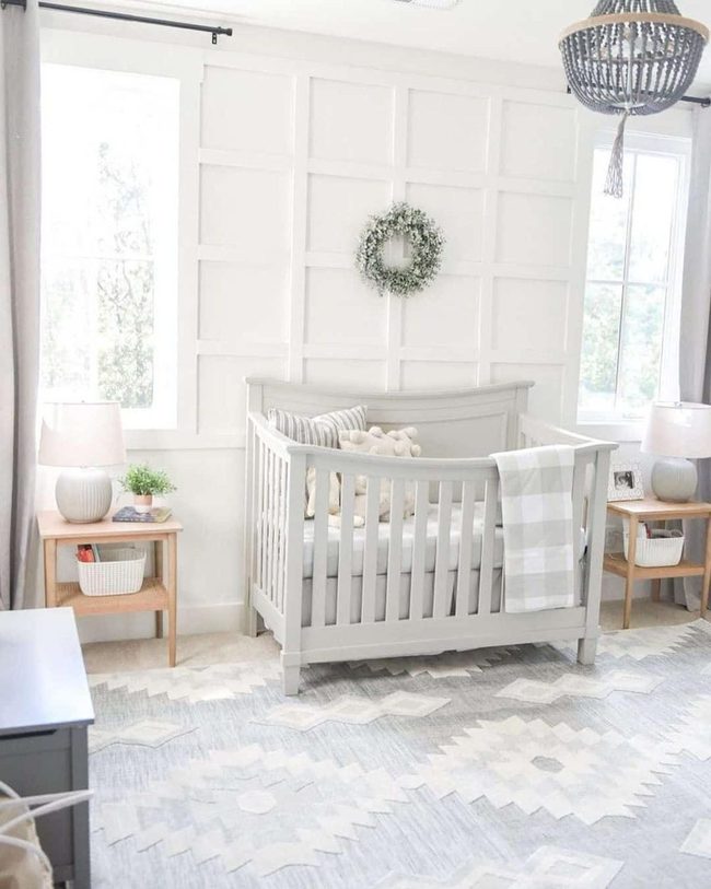 Blue Beaded Chandelier Gray Nursery