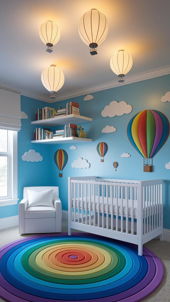 Floating Balloons Against Sky Blue