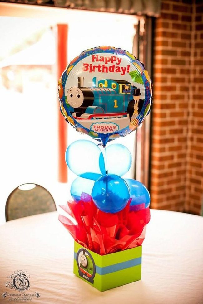 Blue Balloon Flowers Thomas Party Box