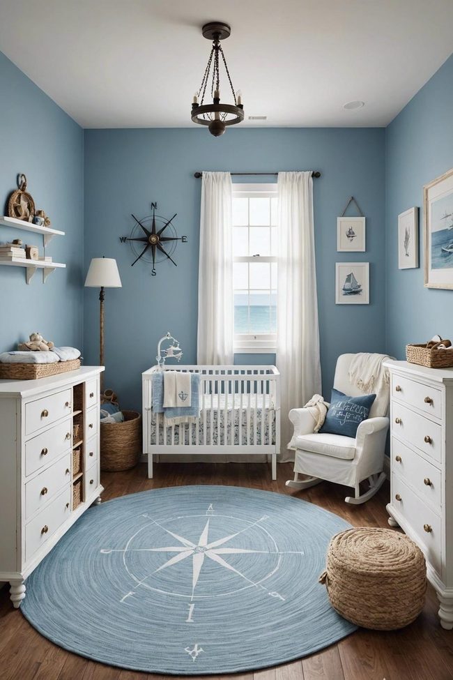 Blue and White Nautical Nursery