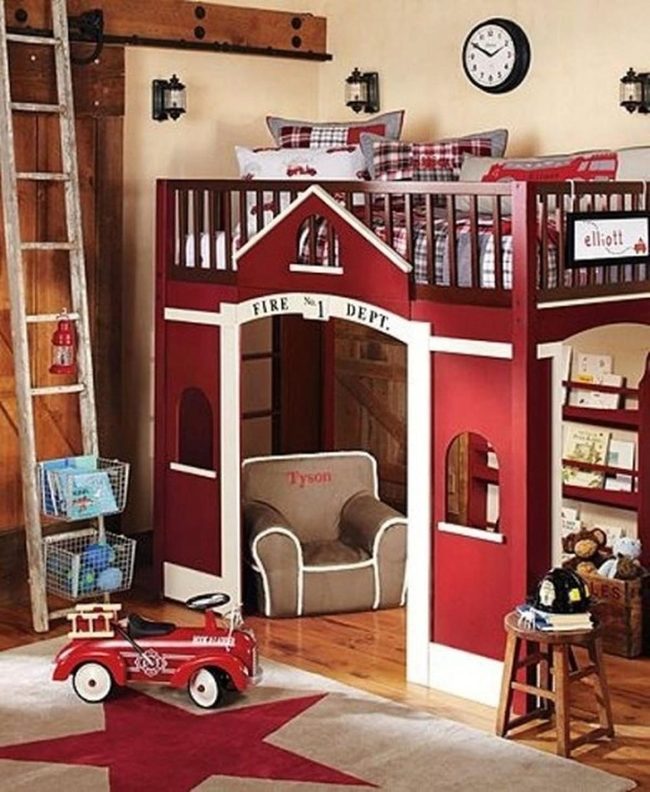 Red Firehouse Loft Beds