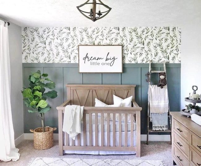 Green Leaf Nursery with Gray Walls