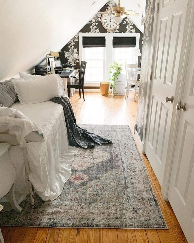 Charcoal Florals Meet Pale Wood