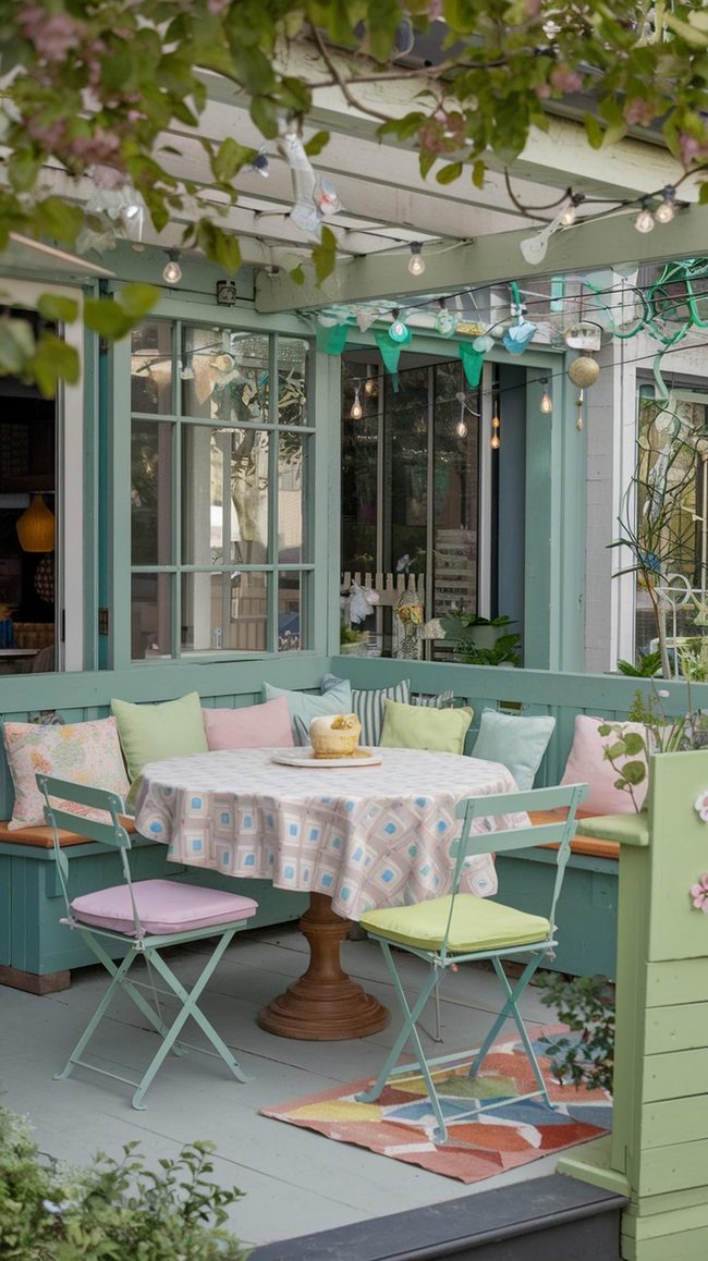 Pastel Cushions Patio Dining
