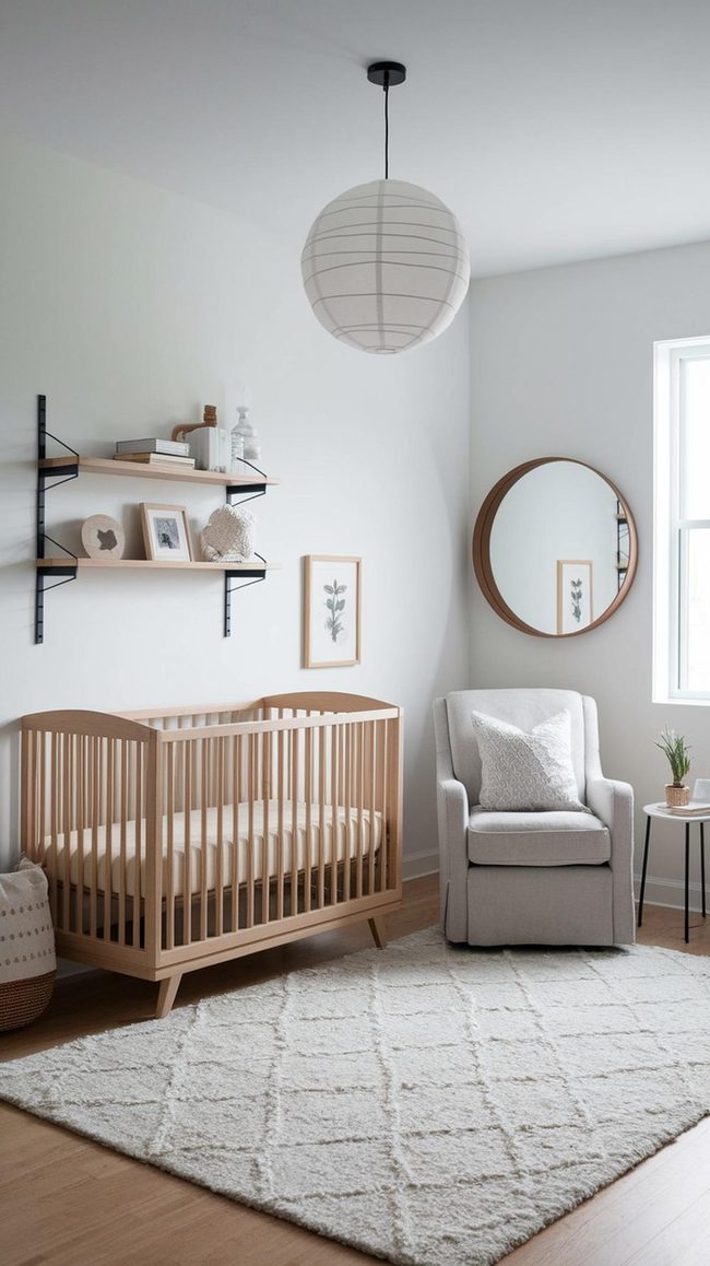 Light Grey Nursery With Architectural Focus