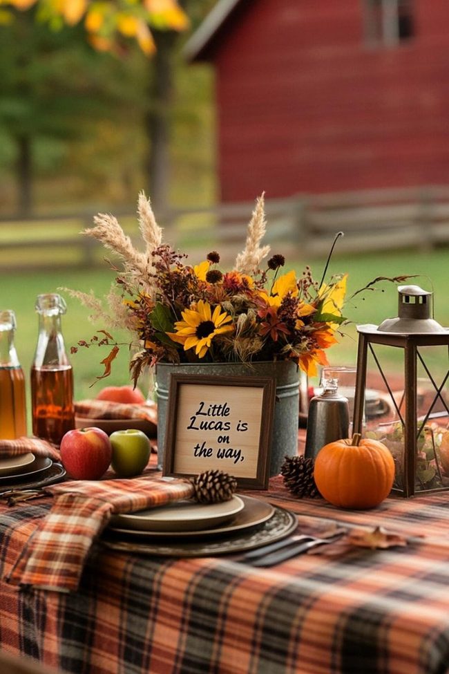 Apple Plaid Baby Shower