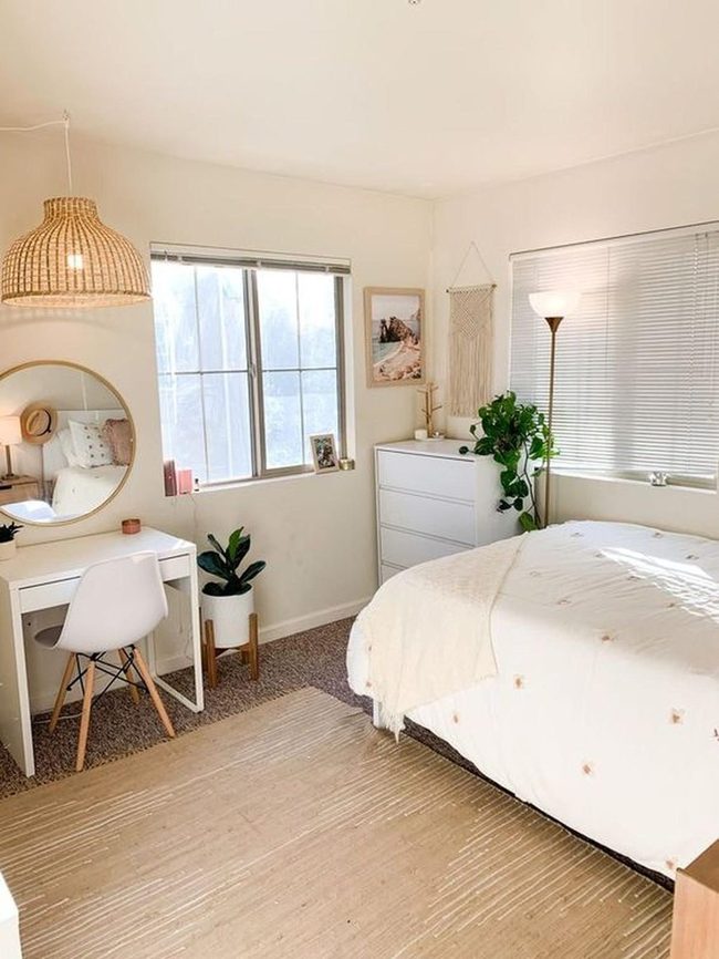 White Bedroom, Living Green Plant