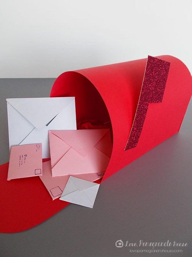 Red Mailboxes With Glittery Flags