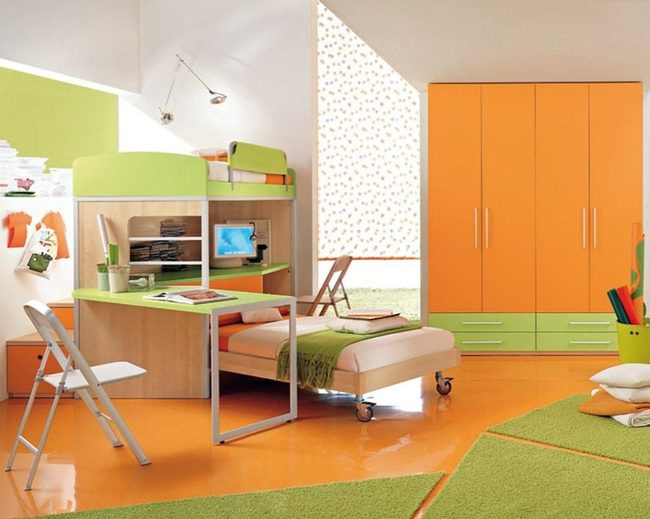 Orange Floor, Green Balance, Bright Learning Space