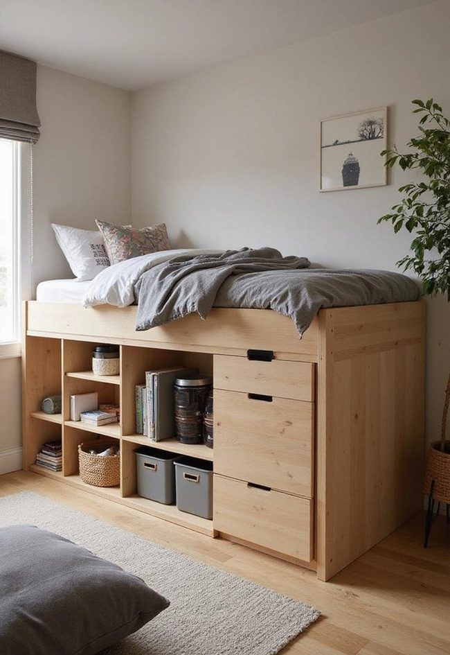 Loft Bed With Integrated Storage