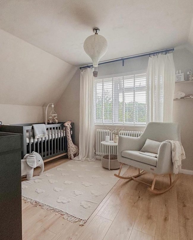 Pink Cushioned Rocker, Timeless Nursery
