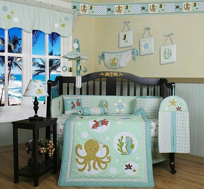 Aqua Nursery With Ocean Creatures
