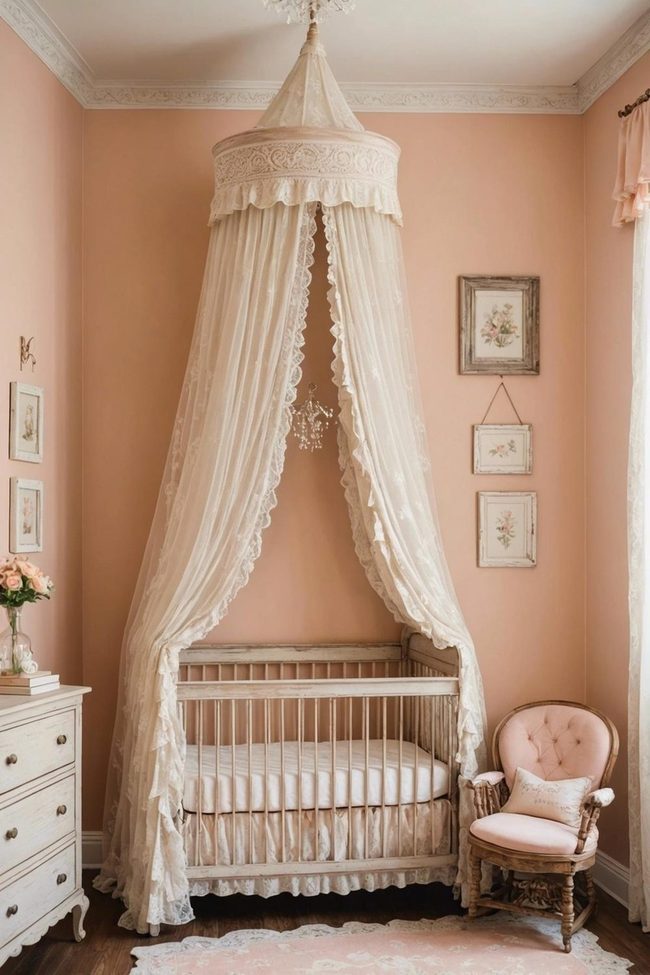 Peachy Ivory Nursery Ruffles