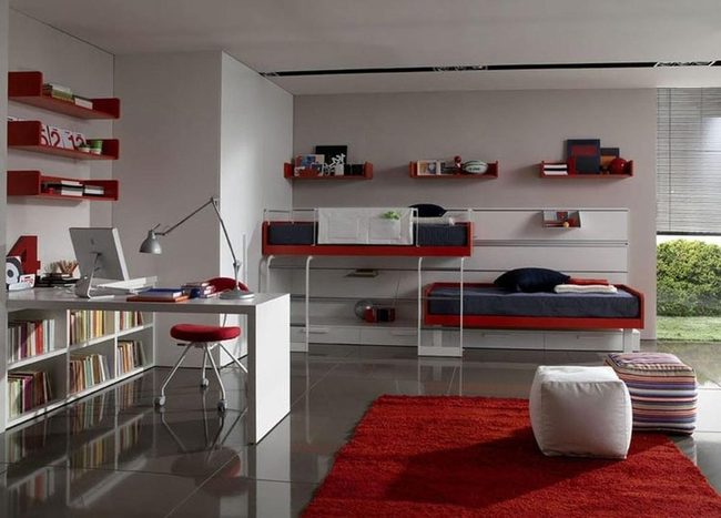 Red And White Bedroom Statement